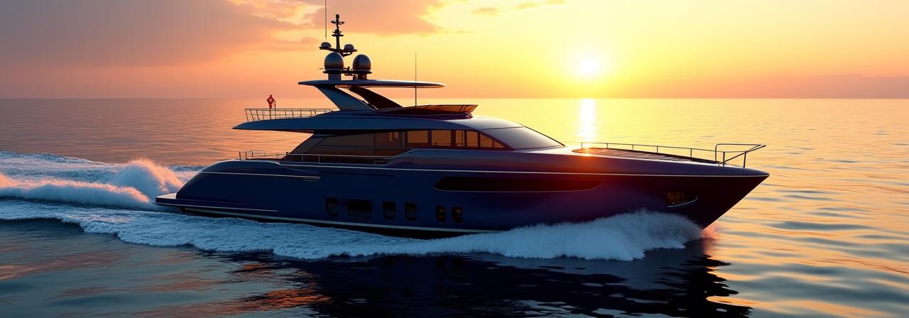 Superyacht di lusso in navigazione serena, simbolo della qualità Rotta Infinita